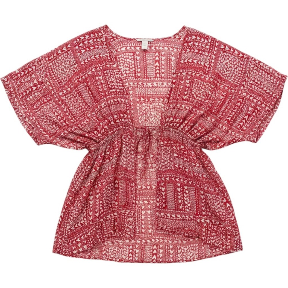 Victoria's Secret Swim Cover-Up OS Red Heart Print Lovecore Boho Drawstring